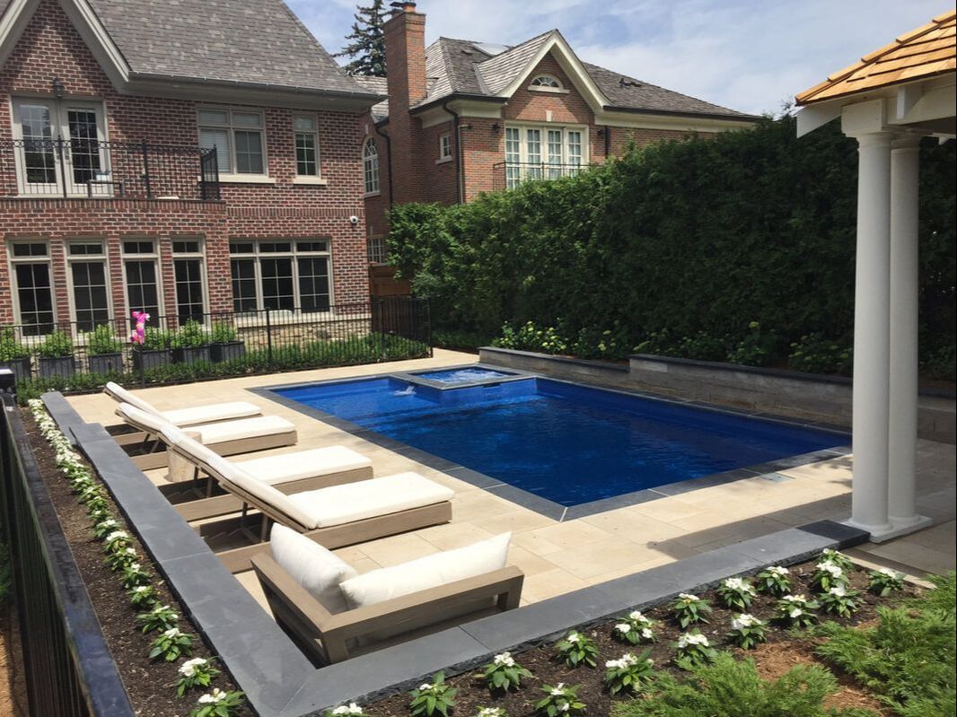 Swimming pool, spa, patio, retaining walls - Toronto, GTA