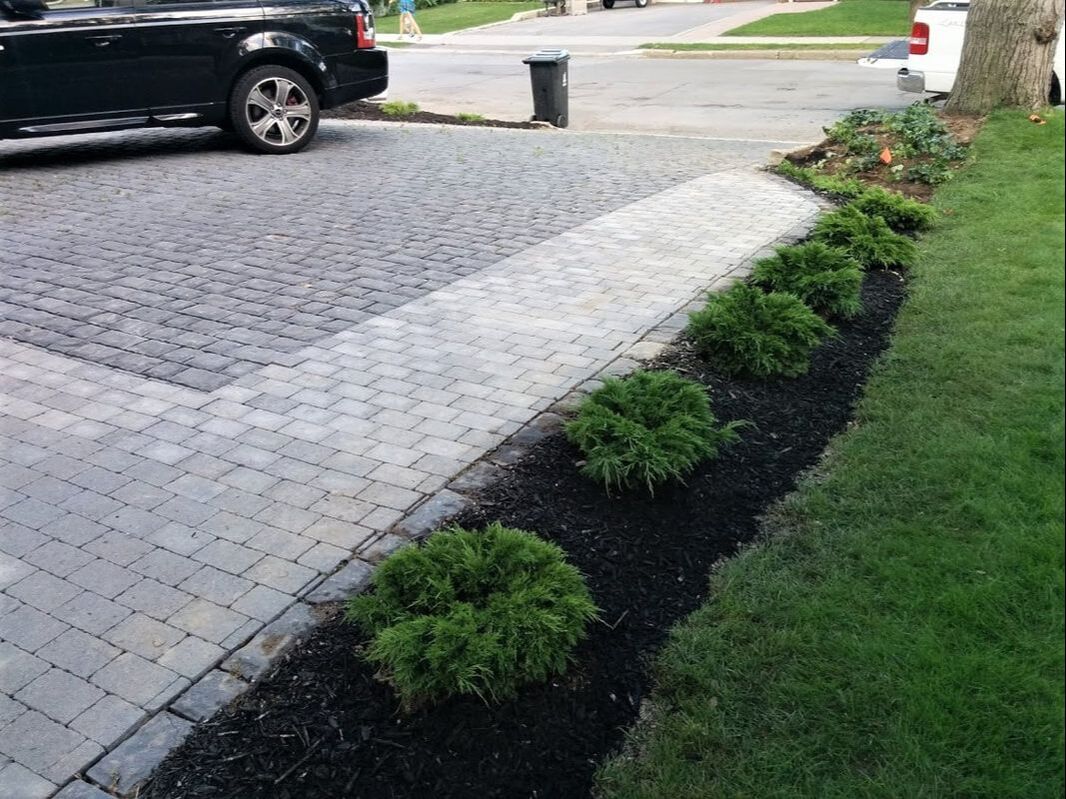 Driveway design and construction. Interlocking pavers are Best Ways Stone Corso, Toronto