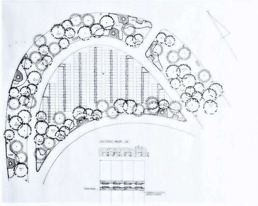 Section Plan of a cemetery