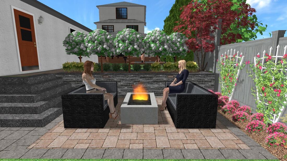 Modern backyard,patio,retaining wall,Toronto, GTA